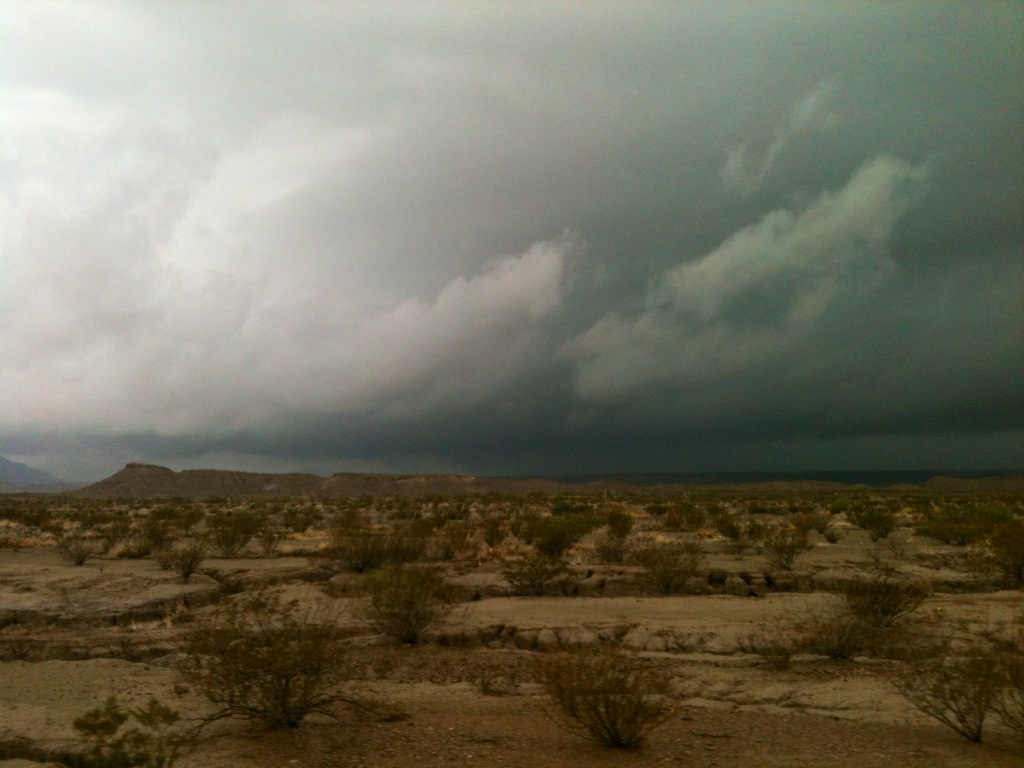 thunderstorm over desert