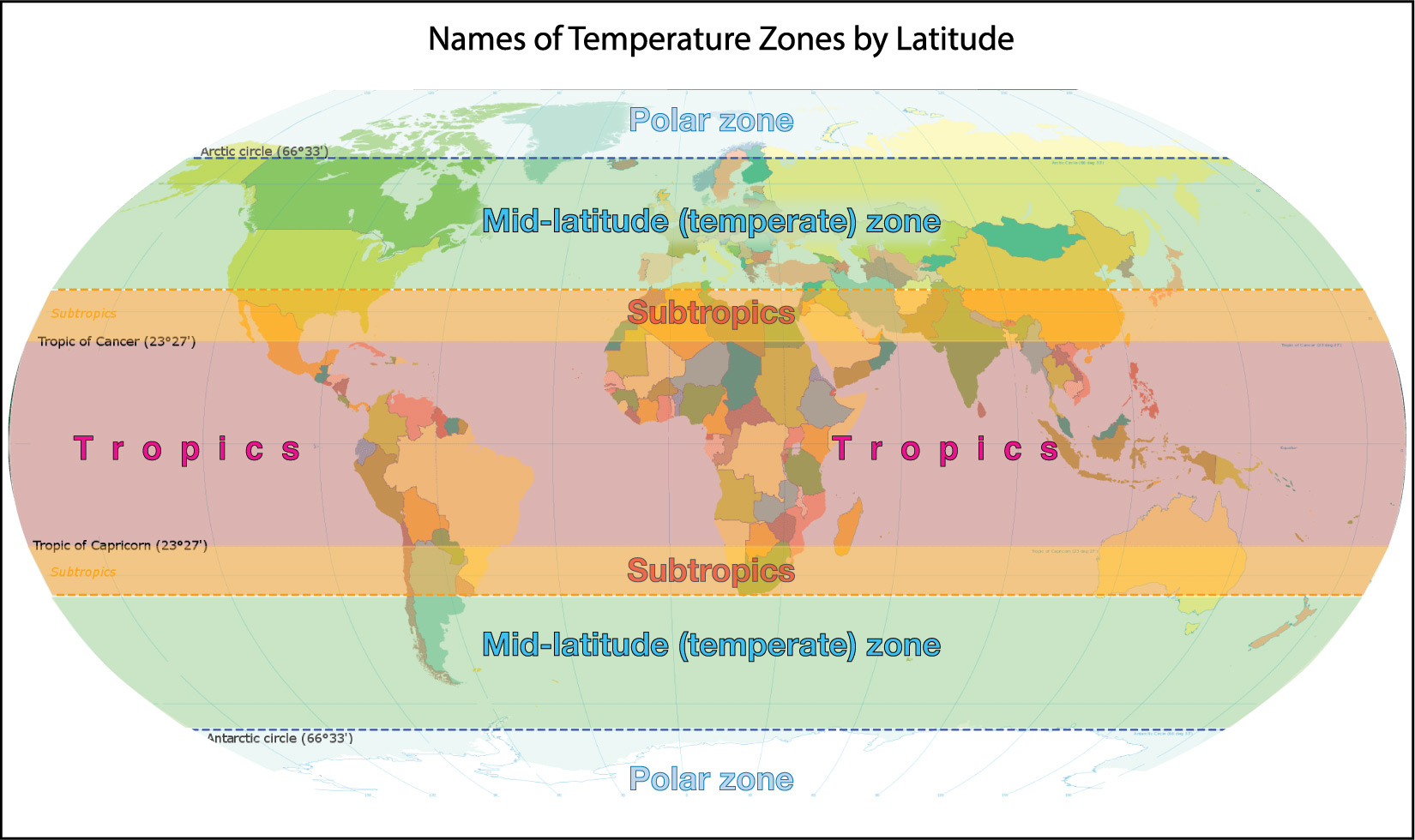 World Climate Map With Temperature Zones Vector Image - vrogue.co